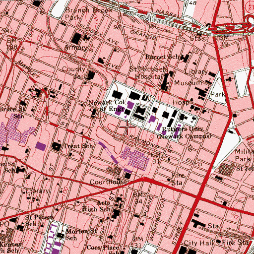 Topographic Map of Laurel Hall, NJ