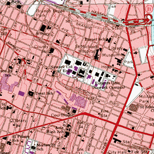 Topographic Map of Oak Hall, NJ
