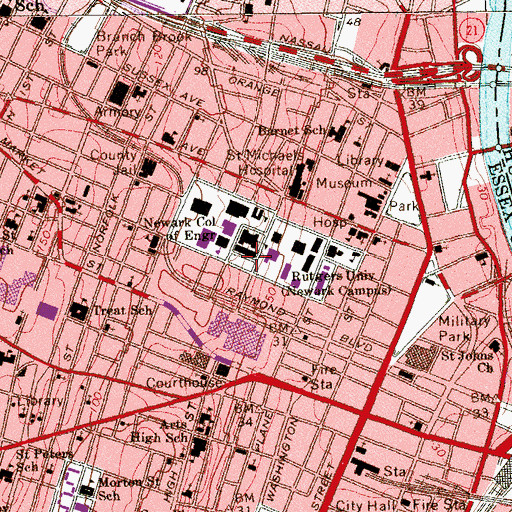 Topographic Map of York Center for Environmental Engineering and Science, NJ