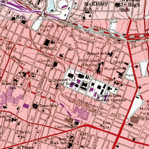 Topographic Map of Zoom Fleisher Athletic Center, NJ
