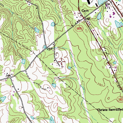 Topographic Map of Cedar Forks Elementary School, NC