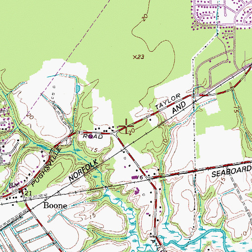 Topographic Map of Chesapeake Police Department- Fourth Precinct, VA