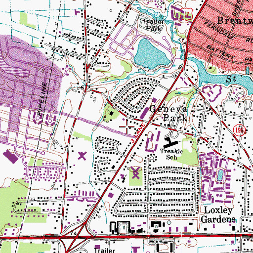 Topographic Map of Chesapeake Fire Department Station 9 Camelot, VA