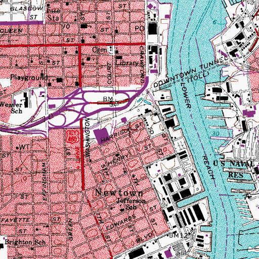 Topographic Map of WAVY - TV Station Facility, VA