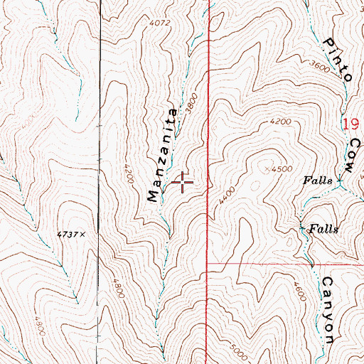 Topographic Map of Manzanita Spring, AZ