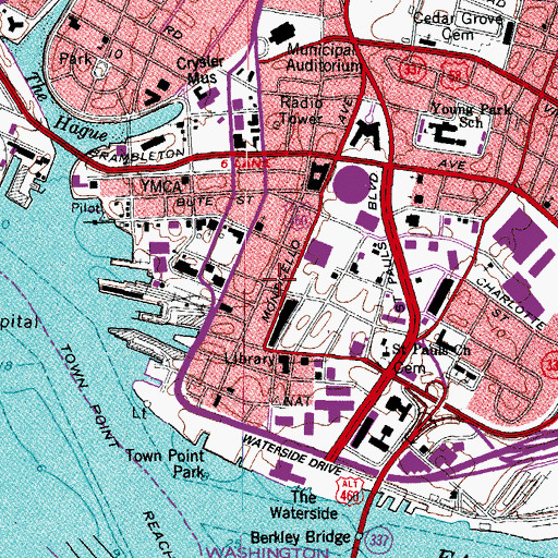 Topographic Map of Tidewater Community College - Norfolk Campus, VA