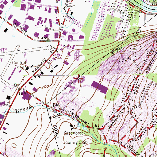 Topographic Map of West Essex High School, NJ