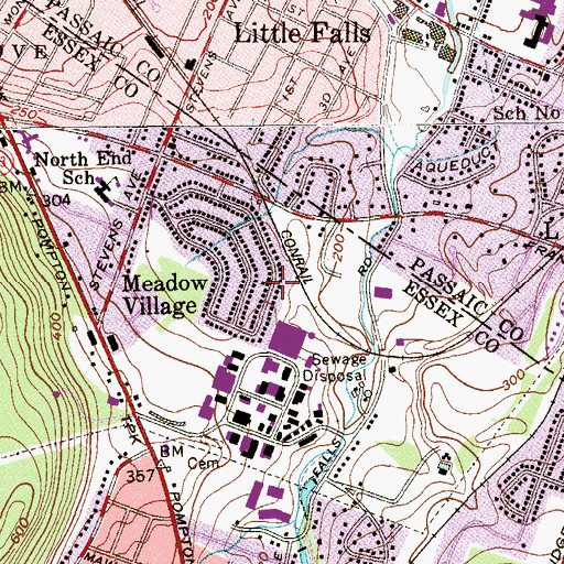 Topographic Map of Caldwell-Wright Airport (historical), NJ
