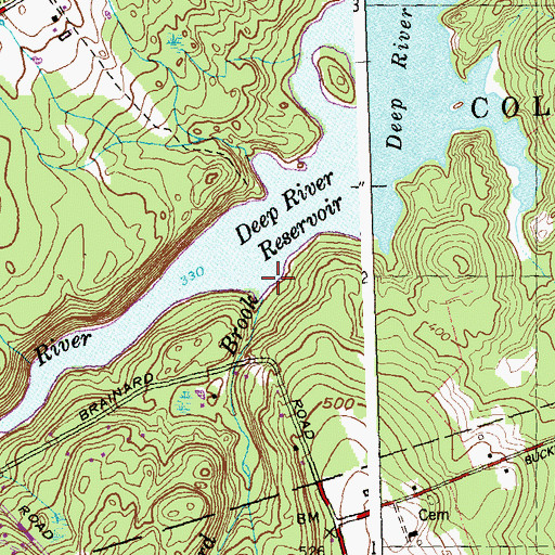 Topographic Map of Brainard Brook, CT