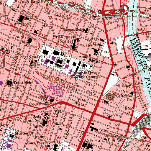 Topographic Map of Alumni Field, NJ