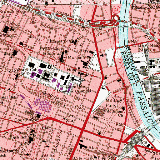 Topographic Map of New Street Plaza, NJ