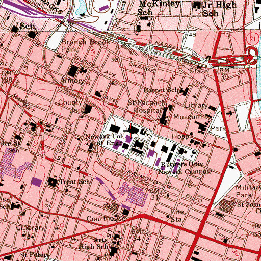 Topographic Map of The Green, NJ
