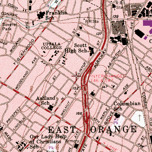 Topographic Map of East Orange Engine Company Number 4, NJ