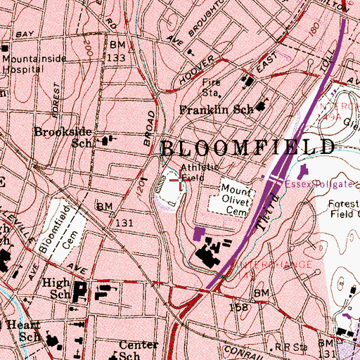 Topographic Map of Foley Field, NJ