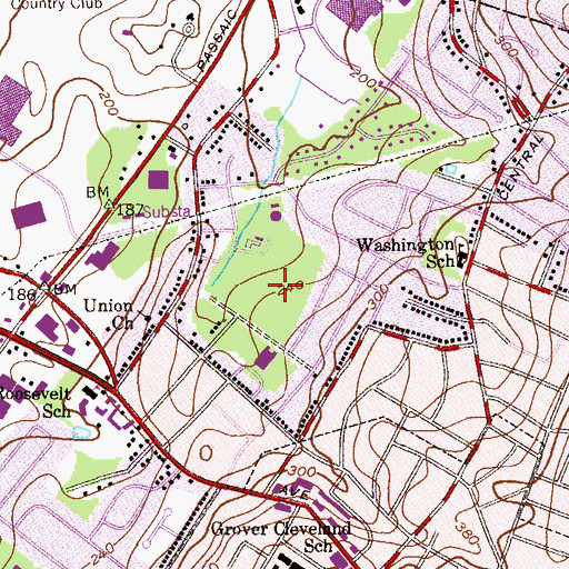 Topographic Map of Memorial Park, NJ