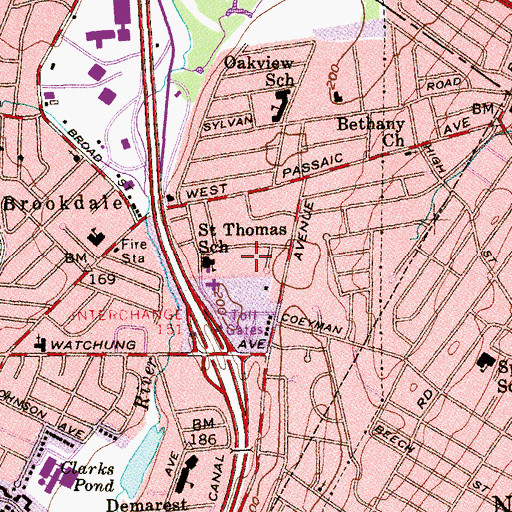 Topographic Map of Vassar Field, NJ