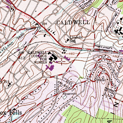 Topographic Map of Jennings Library, NJ