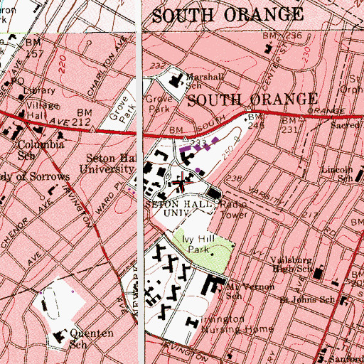 Topographic Map of Alumni Hall, NJ