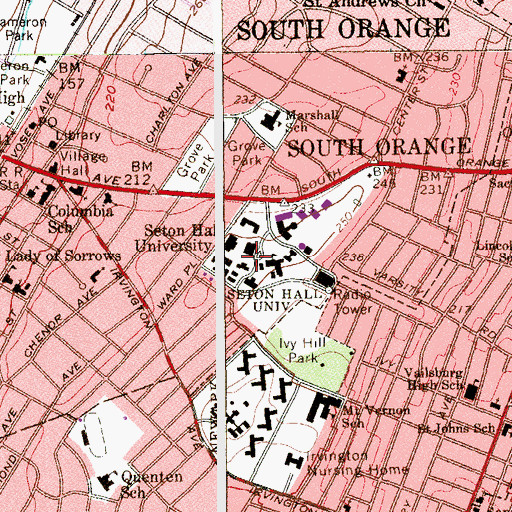 Topographic Map of Bayley Hall, NJ