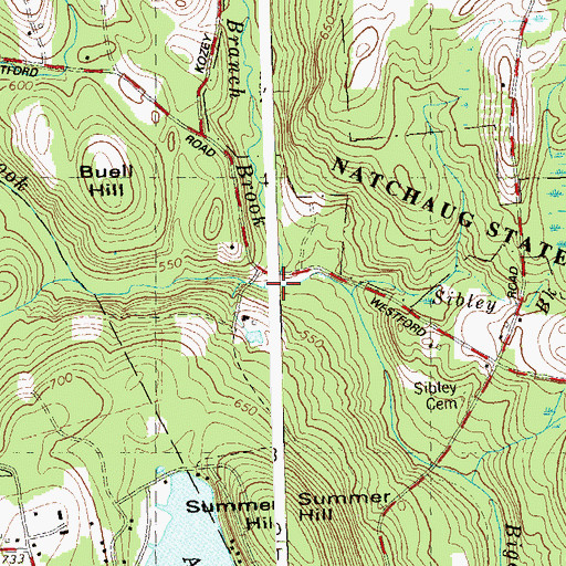 Topographic Map of Branch Brook, CT