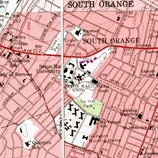 Topographic Map of Stafford Hall, NJ