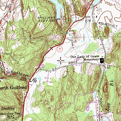 Topographic Map of Branch Brook, CT