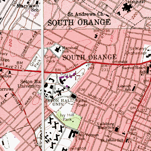 Topographic Map of Caroline D Swartz College of Nursing, NJ