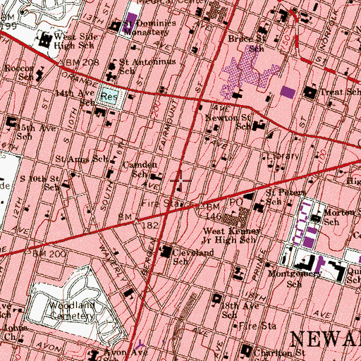 Topographic Map of Camden Middle School, NJ