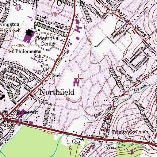 Topographic Map of Collins Elementary School, NJ