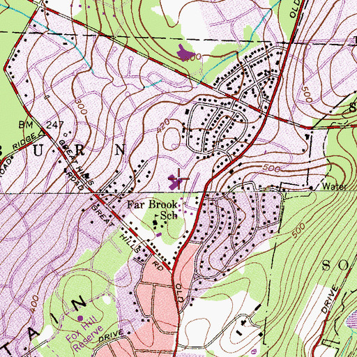 Topographic Map of Deerfield Elementary School, NJ