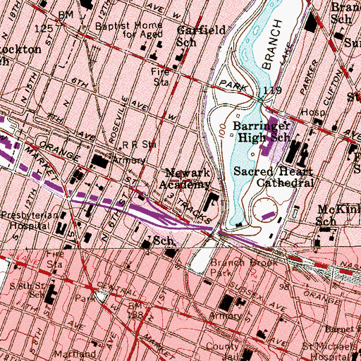 Topographic Map of Doctor E Alma Flagg Elementary School, NJ