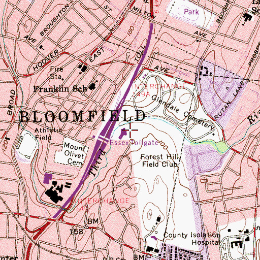 Topographic Map of Forest Glen School, NJ