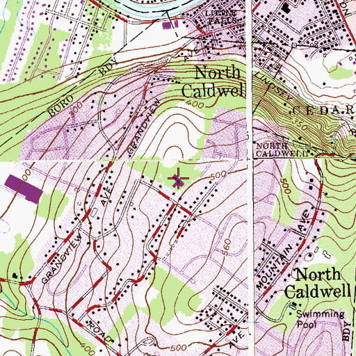 Topographic Map of Grandview Elementary School, NJ