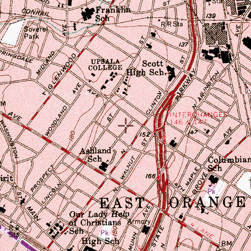 Topographic Map of John L Costley Senior Middle School, NJ