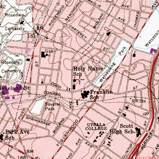 Topographic Map of Johnnie L Cochran Junior Academy Elementary School, NJ