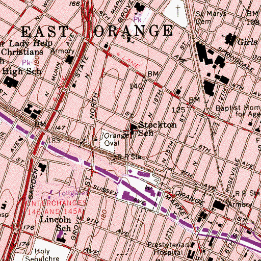 Topographic Map of Mildred B Garvin Micro Society School, NJ