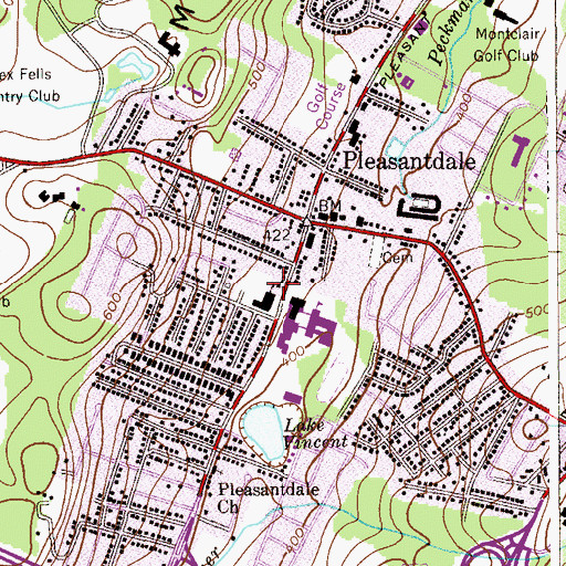 Topographic Map of Pleasantdale Elementary School, NJ