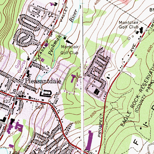 Topographic Map of Redwood Elementary School, NJ