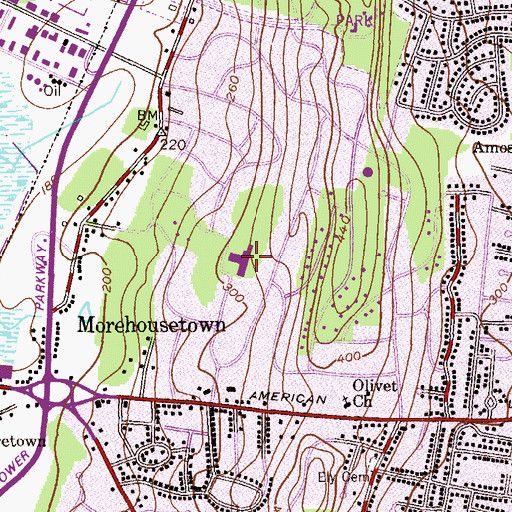 Topographic Map of Riker Hill Elementary School, NJ