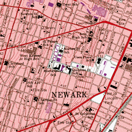 Topographic Map of Samuel L Berliner School, NJ