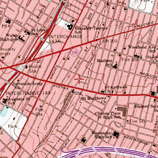 Topographic Map of Thurgood G Marshall Elementary School, NJ