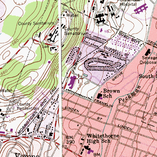 Topographic Map of Verona High School, NJ