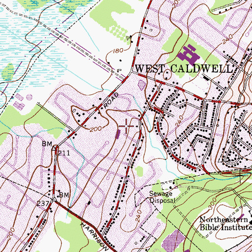 Topographic Map of Wilson Elementary School, NJ