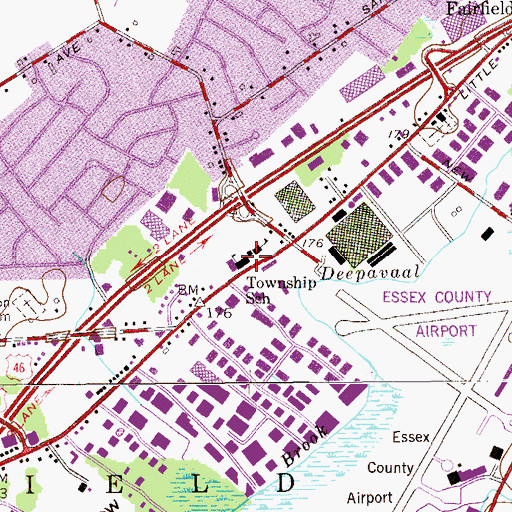Topographic Map of Winston Churchill Elementary School, NJ
