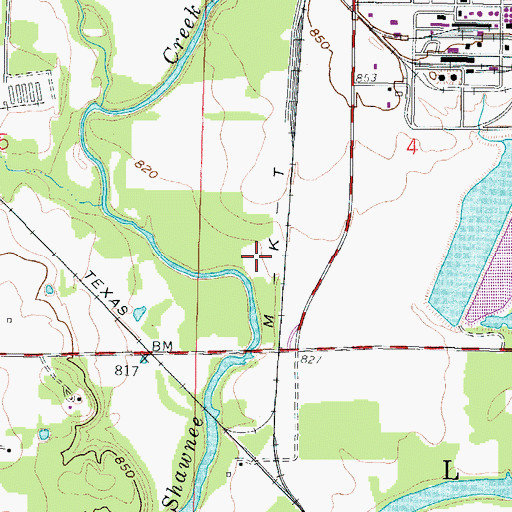 Topographic Map of Boston Mills - Cox Cemetery, KS