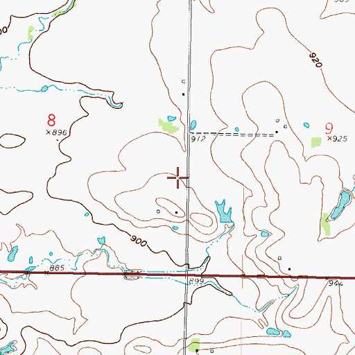 Topographic Map of County Poor Farm Cemetery, KS