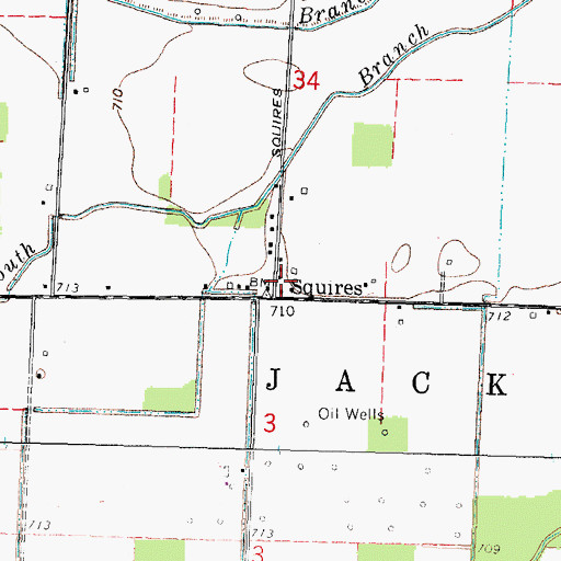 Topographic Map of Squires Post Office (historical), OH