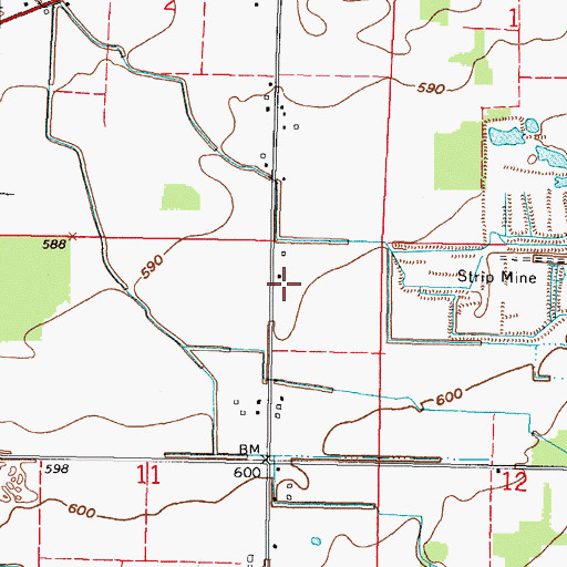 Topographic Map of Teemes Post Office (historical), OH
