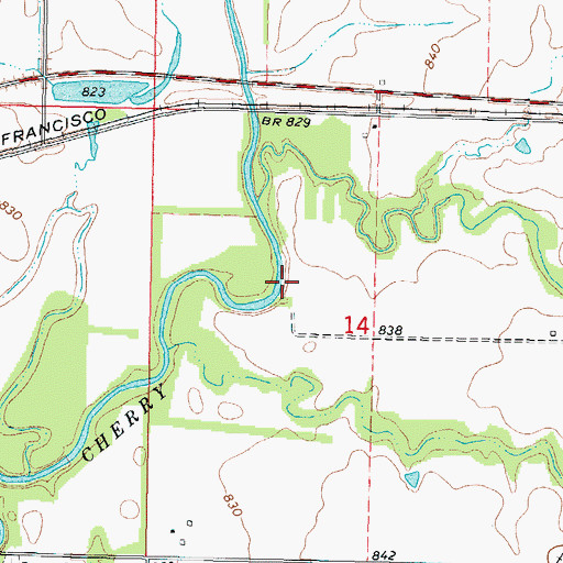 Topographic Map of Spickelmire Cemetery, KS