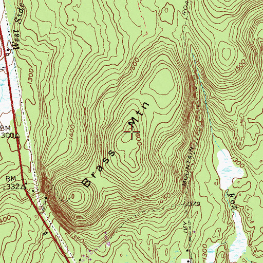 Topographic Map of Brass Mountain, CT